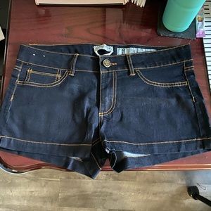 Dark blue denim shorts